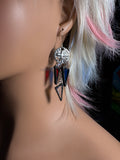 3” Eagle Coin Red, White, and Blue Chain Drop Earrings