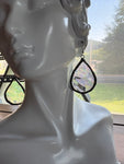 Upcycled Iridescent Clear Tear Drop  Earrings