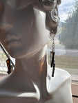 3” Upcycled Amber  Chain Drop Earrings