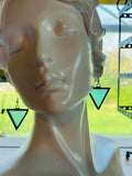 Opalescent Mermaid 1” Triangle Stained Glass Earrings