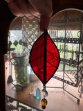 4” Red Fall Leaf Suncatcher