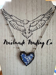 Forget Me Not China Heart Necklace