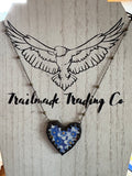 Forget Me Not China Heart Necklace