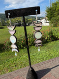 Upcycled Opalescent White Moonphase Earrings