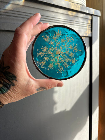 Aqua Queen Anne’s Lace Coaster