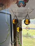 Iridescent Amber Vintage Marble Earring and Necklace Set