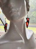 3” Chain Drop Medium Bright Garnet Swirl Earrings