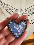 Forget Me Not China Heart Necklace
