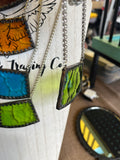 Upcycled Lime Green Stained Glass  Necklace
