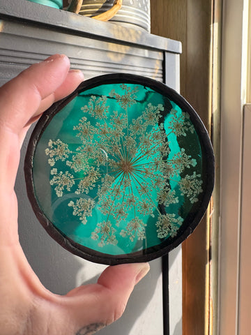 Teal Queen Anne’s Lace Coaster