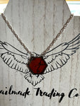 Dark Amber Stained Glass Hexagon Necklace
