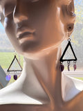 1” Clear Florentine Stained Glass Triangle and Purple Abalone