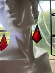Vintage Red Waterglass 2” Kite Earrings