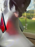 Vintage Red Waterglass 2” Kite Earrings