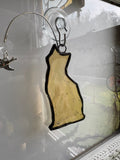 3” Stained Glass Pale Amber (Peach) Cat