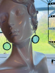 Opalescent Mermaid 1” Circle Stained Glass Earrings