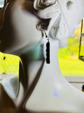 Opalescent Mermaid 1” Rectangle Stained Glass Earrings