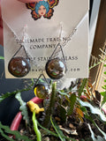 Iridescent Amber Vintage Marble Earring and Necklace Set