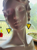 1” Upcycled Yellow Waterglass Triangle  Earrings