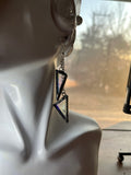 3” Iridescent Clear Florentine Stained Glass Chain Drop Earrings