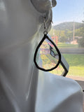 Upcycled Iridescent Clear Tear Drop  Earrings