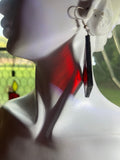 Vintage Red Waterglass 2” Kite Earrings