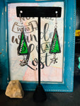 Christmas Tree Earrings with Crossbones