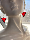 Vintage Red Waterglass 1” Triangle Earrings