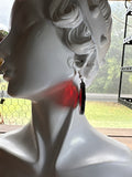 1.25” Vermilion Ripple Circle  Stained Glass Earrings