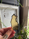 3” Stained Glass Pale Amber (Peach) Cat