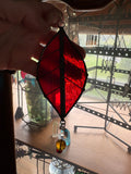 4” Red Fall Leaf Suncatcher