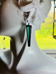 Opalescent Mermaid 1.5” Triangle Stained Glass Earrings