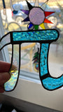 Aqua Pi Symbol Suncatcher
