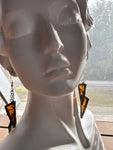 3” Upcycled Amber  Chain Drop Earrings