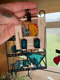 Upcycled Light Aqua Stained Glass Earring and  Necklace Set