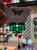 Emerald Green Stained Glass Earring and   Necklace Set