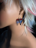 1.25” Red, White, and Blue Triangle Stacker Earrings