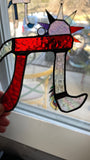 Red Pi Symbol Suncatcher