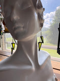 3” Wispy Chartreuse Stained Glass Chain Drop Earrings