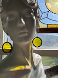 Yellow 1.25” Circle Earrings