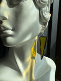 Yellow 2” Scalene Triangle Earrings