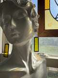 Yellow 1.5” Rectangle Earrings