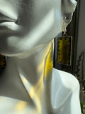 Yellow 1.25” Rectangle Earrings