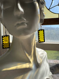 Yellow 1.25” Rectangle Earrings