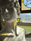 1” Yellow Triangle  Earrings