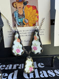 Abingdon Rose China Necklace and Earring Set