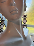 Upcycled Opalescent White Moonphase Earrings