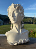 Upcycled Opalescent White Moonphase Earrings