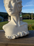Upcycled Opalescent White Moonphase Earrings