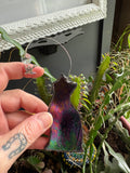3” Iridescent Black Cat Left Facing